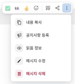 써팀 메시지 더보기 메뉴